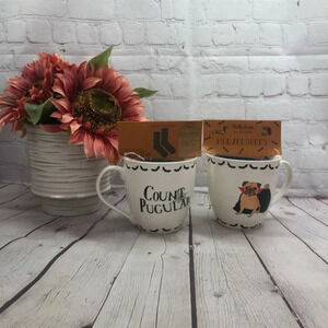 NWT Milly green pug as vampire mug and sock set Halloween goth spooky season